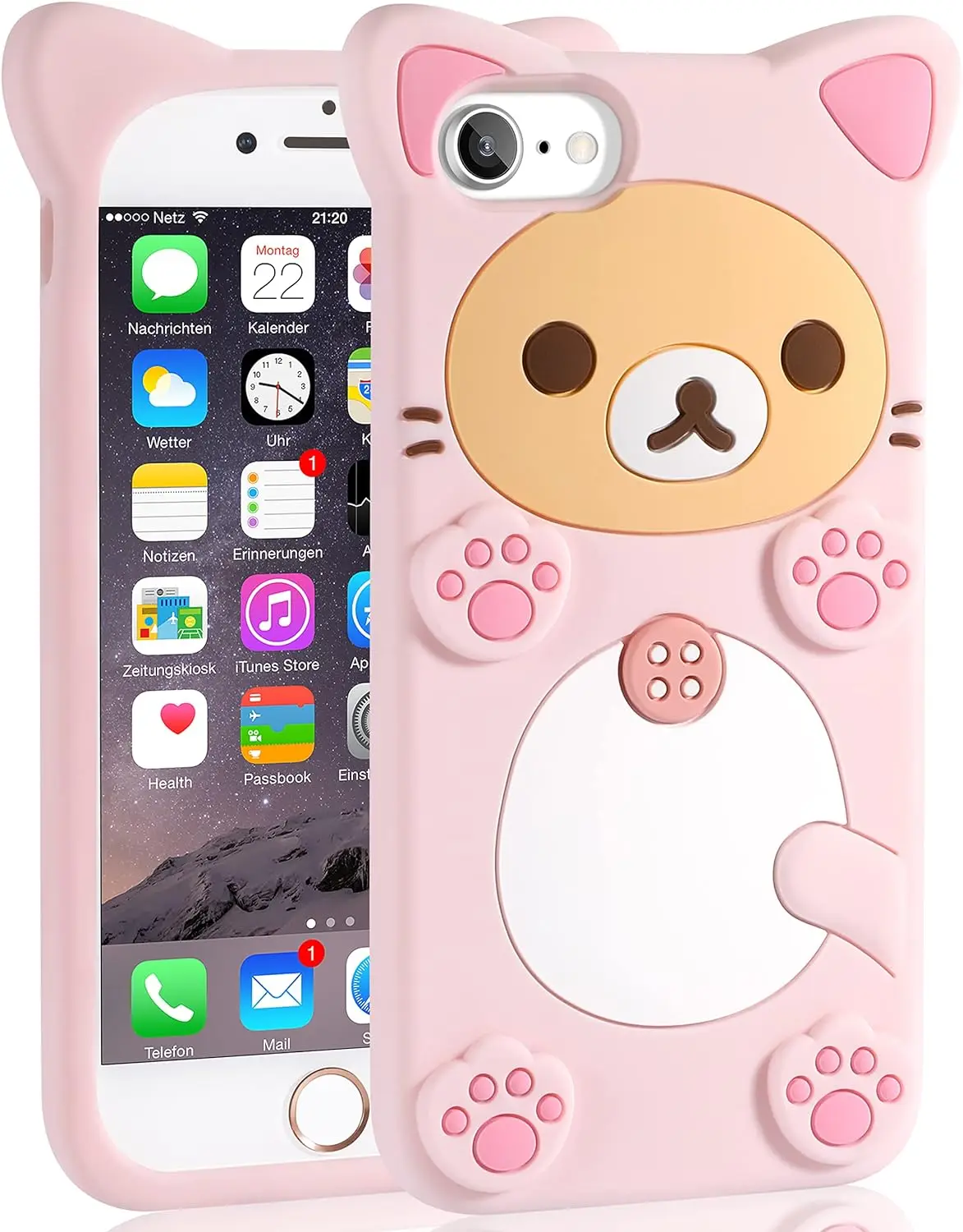 For iPhone 16 15 14 13 12 11 Pro Max Xs XR 6 7 8 Silicone Rilakkuma Cat Bear Soft Cover Case