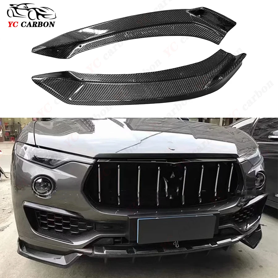 For Maserati Levante 4 Door 2016 -2017 modified carbon fiber wrap angle  carbon anti-collision Front Bumper corner Body Kit