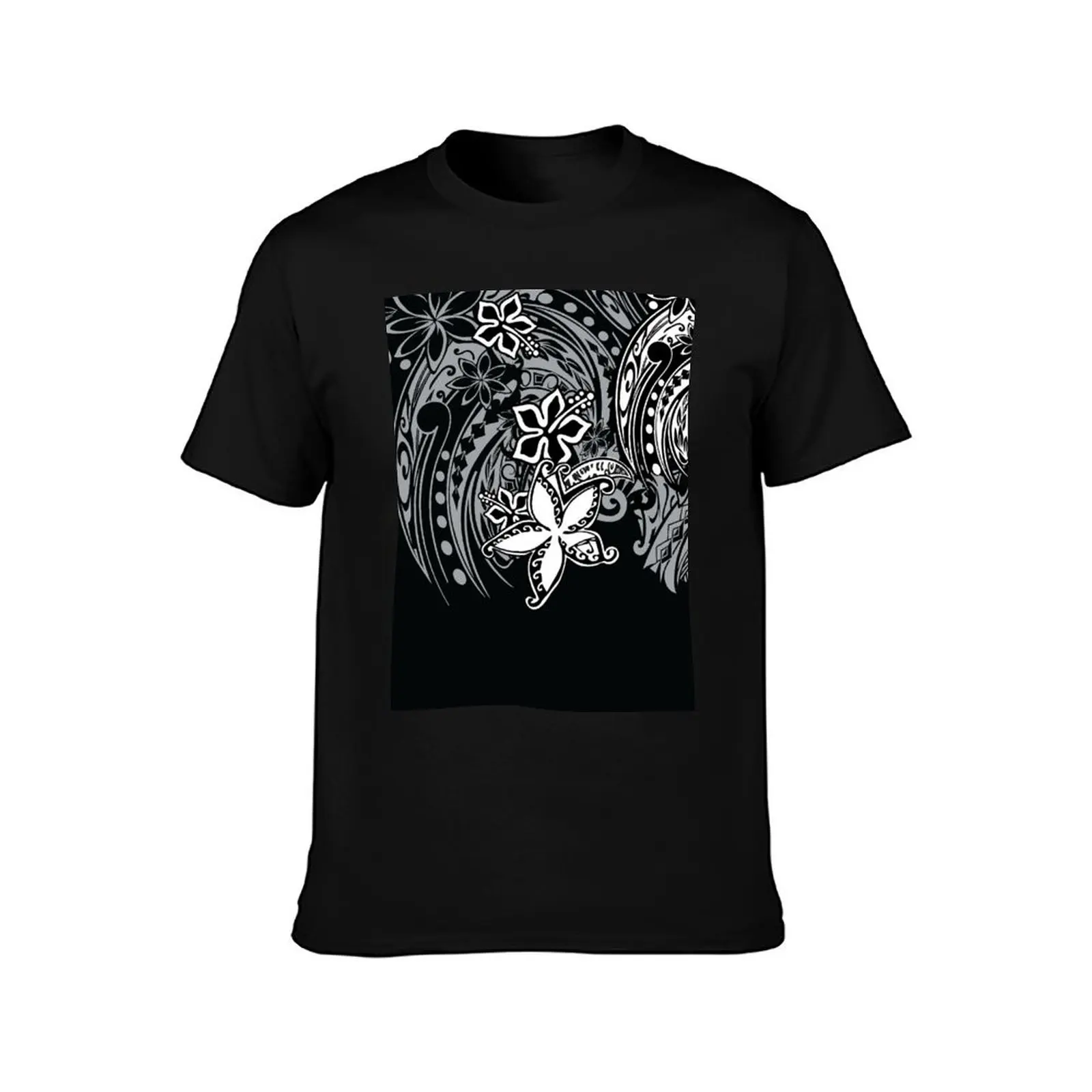 Polynesian Slate Grey Tribal Threads T-Shirt man t shirts for men casual T-Shirt