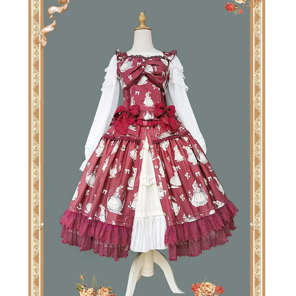 Miss Bunny ~ Sweet Printed Lolita Corset Top & Long Skirt Set by Infanta