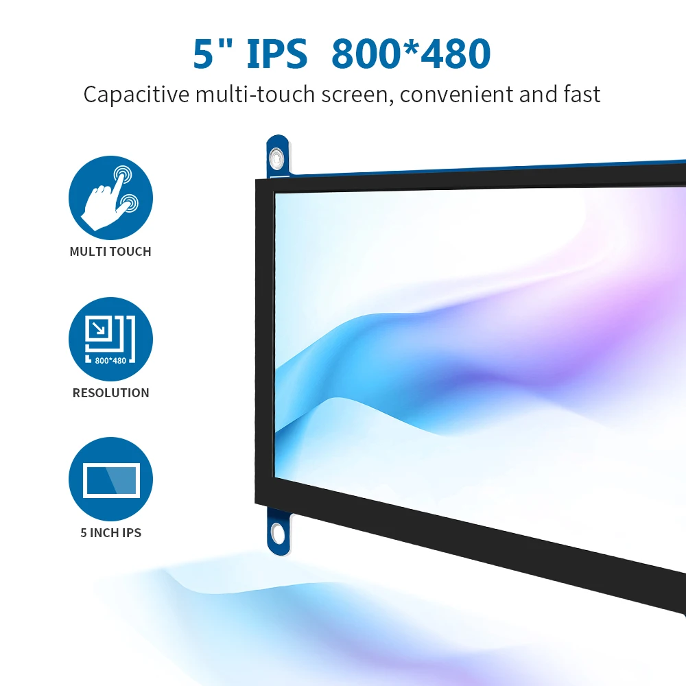 Imagem -02 - Mini Tela Sensível ao Toque Compatível com Hdmi Monitor Portátil Computador com Framboesa pi Ips Lcd 5