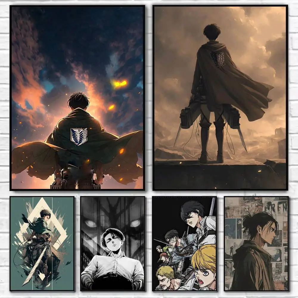 

W-Wings of Freedom AOT Poster Self-adhesive Art Waterproof Paper Sticker Coffee House Bar Room Wall Decor