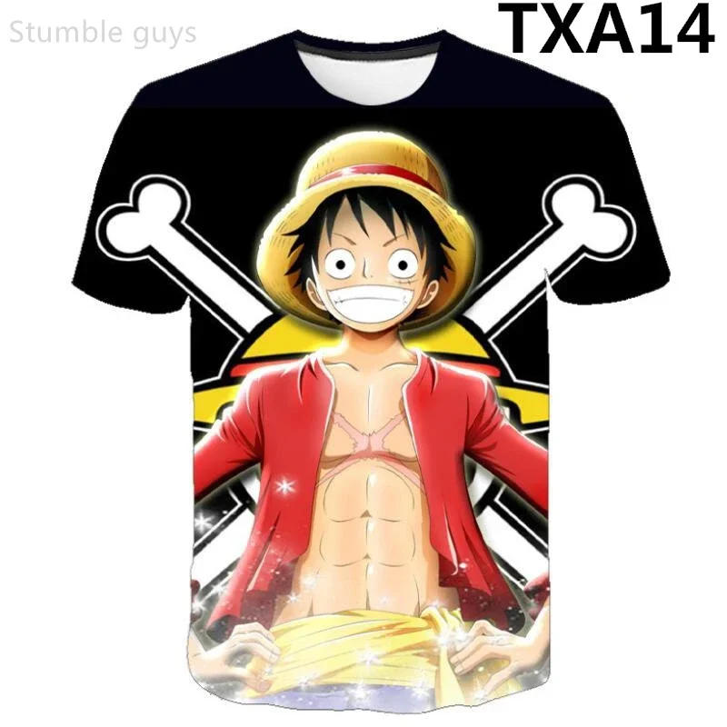 Herren One Piece Nami Anime T-Shirt Sommer Lässiges Kurzarm-Oberteil Kinder Atmungsaktives Jersey Schnelltrocknend Streetwear Alltag