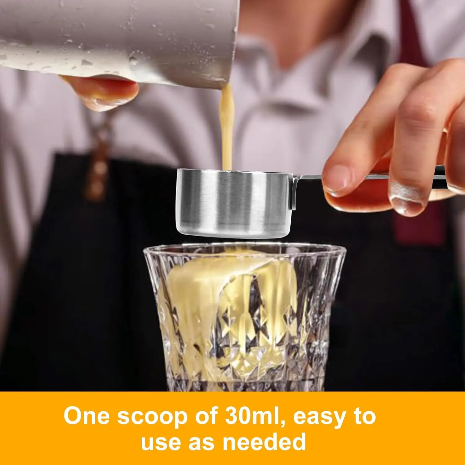 Picture 3: 30 ml Measuring Cup Stainless Steel Coffee Scoop Small Measuring Scoop with Silicone Handle Kitchen Gadgets for Cooking (1/2Pcs)