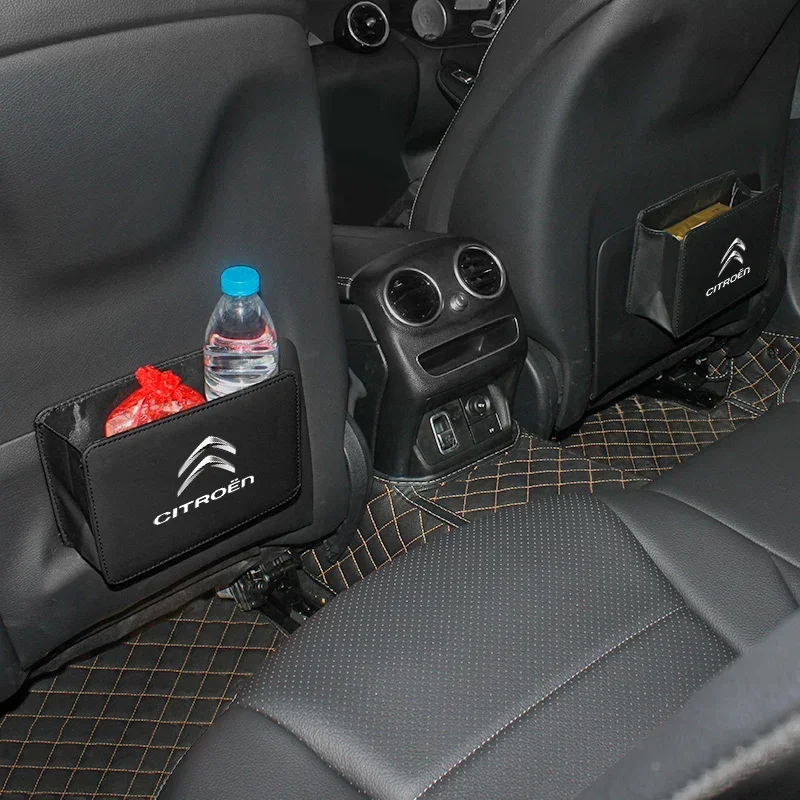 

Car Side Door Foldable Trash Can Seatback Hanging Storage Bag Box Trash Bin For Citroen C4 C3 C5 C1 C4L C6 VTS C-ELYSEE Picasso