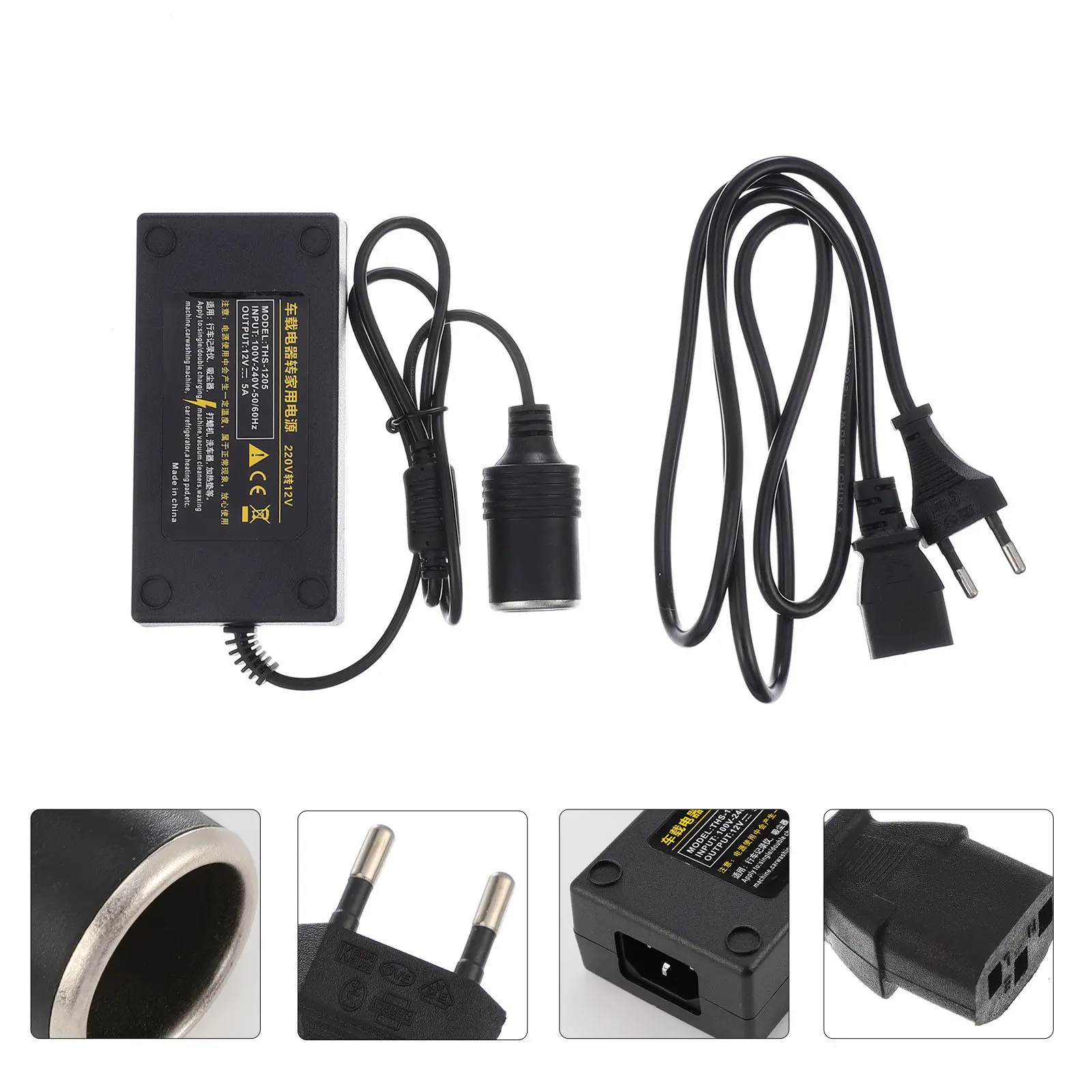 

1Pcs 220V 12V Power Converter Car Power Adapter Electric Vehicle Inverter Compact Portable Converter Equipment for on-Board Use