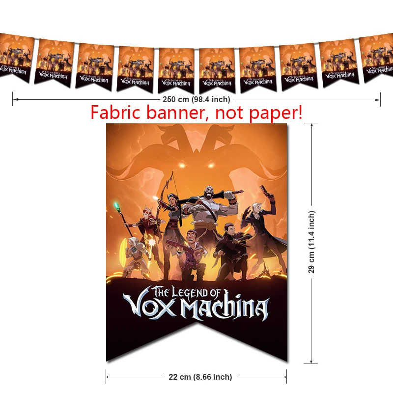 The Legend of Vox Machina Birthday Party Decorations Adventure Theme Supplys Banner Cups Plates Dungeons & Dragons