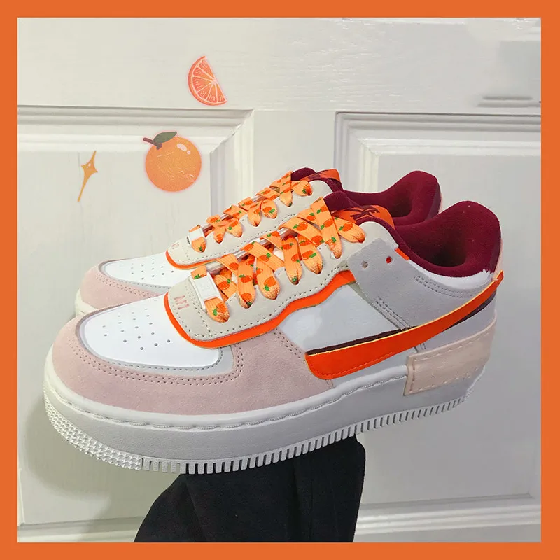 Flache, süße Macaron-Schnürsenkel für Sneaker, mit Musterdruck, Fruchtmotiv, Erdbeere, Traube, Pfirsich, Orange, Banane, für AJ1, AF1, INS, Neu – Detail 12