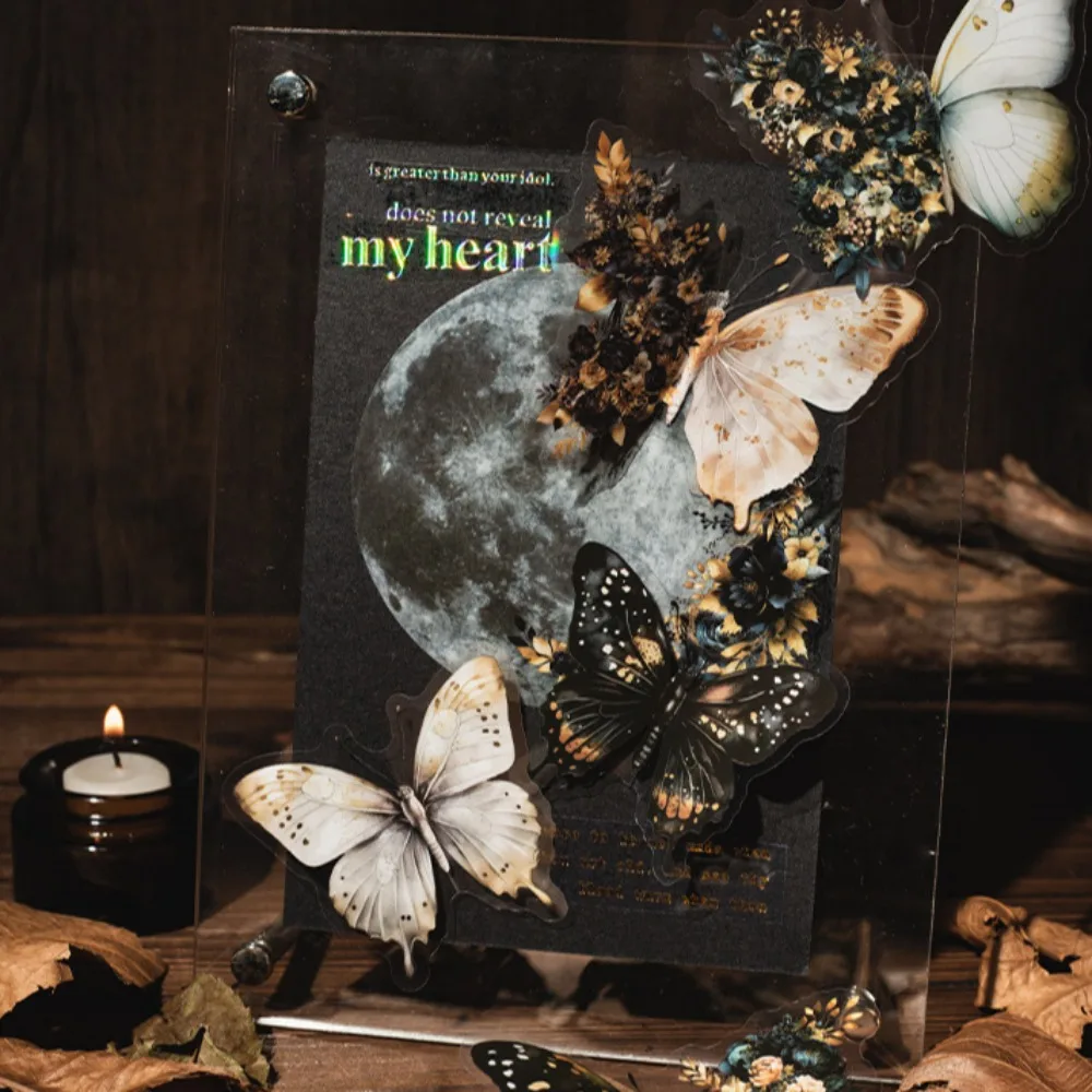 30 PCs Butterfly Flower Themed DIY Decorative Stickers Pack Decorative Stickers For Scrapbook Label Diary Album Planner