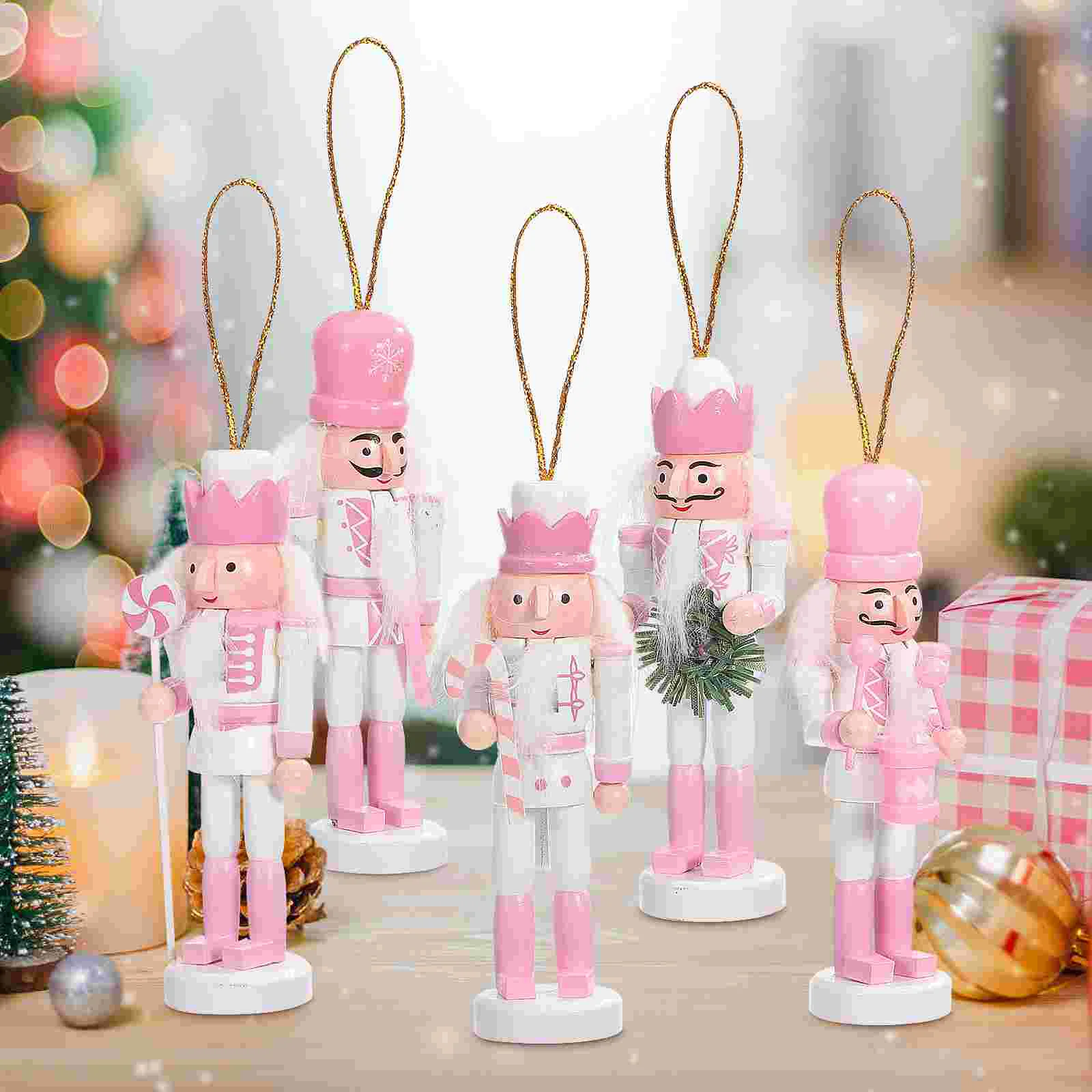 5 Pcs Hanging Nutcracker Decor Ornament Traditional Decoration Christmas