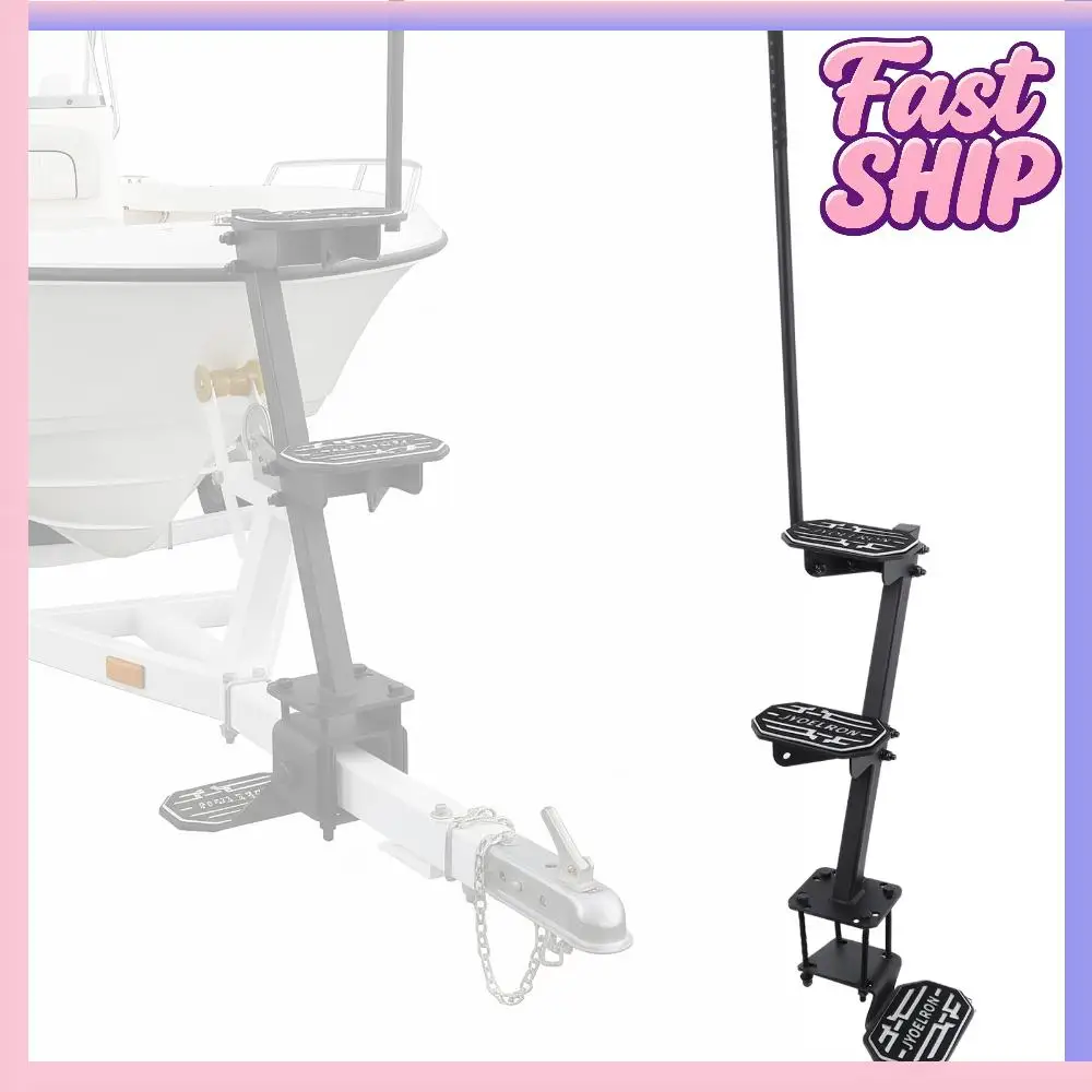 

Ступеньки для лодочного прицепа с поручнями, лестница для яхты, грузоподъемность 450 фунтов, противоскользящий коврик, лестницы для лодок, причалов и спуска на воду