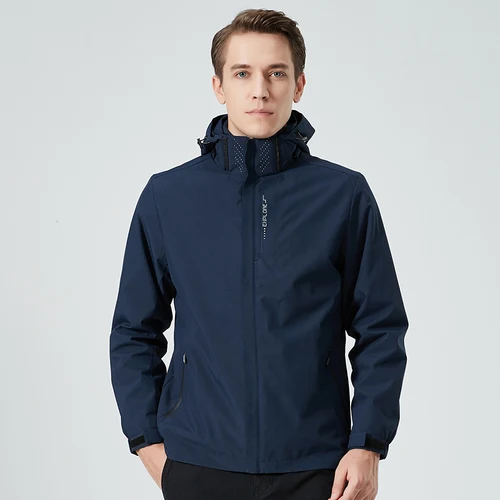 Imagen 1 del producto Chaqueta de Montañismo para hombre, abrigo informal de gran tamaño a prueba de viento e impermeable, tela de moda, diseño de Hip Hop, para exteriores, Otoño, nuevo