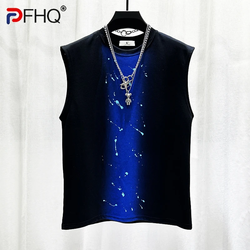 

PFHQ Men's Tank Top Summer Spray Painting Graffiti Haute Quality Personality Creativity Art Handsome Sleeveless T-shirt 21Z4800