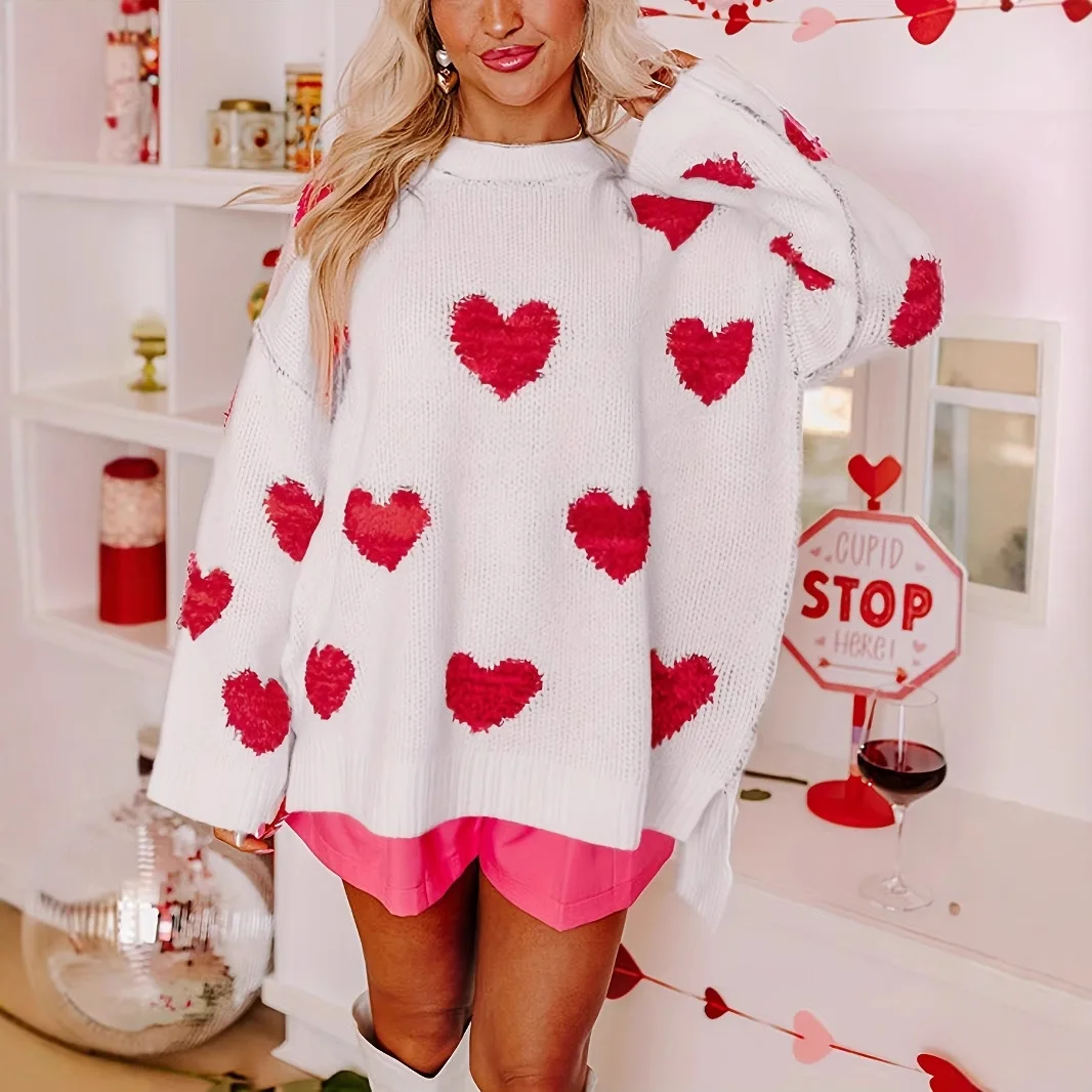 New 2026 Spring Kids Sweaters Baby Cherry Knit Cardigan Girls Princess Dress Heart Print Jean Jacket and Denim Trousers Clothing