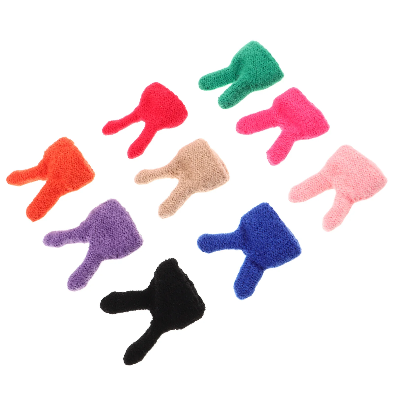 9 قطعة قبعة أرنب محبوكة صغيرة مصنوعة يدويًا من خيوط ناعمة قبعة صغيرة لفستان أغطية الرأس الشتوية-زخرفة حفلات الأعياد ذاتية الصنع