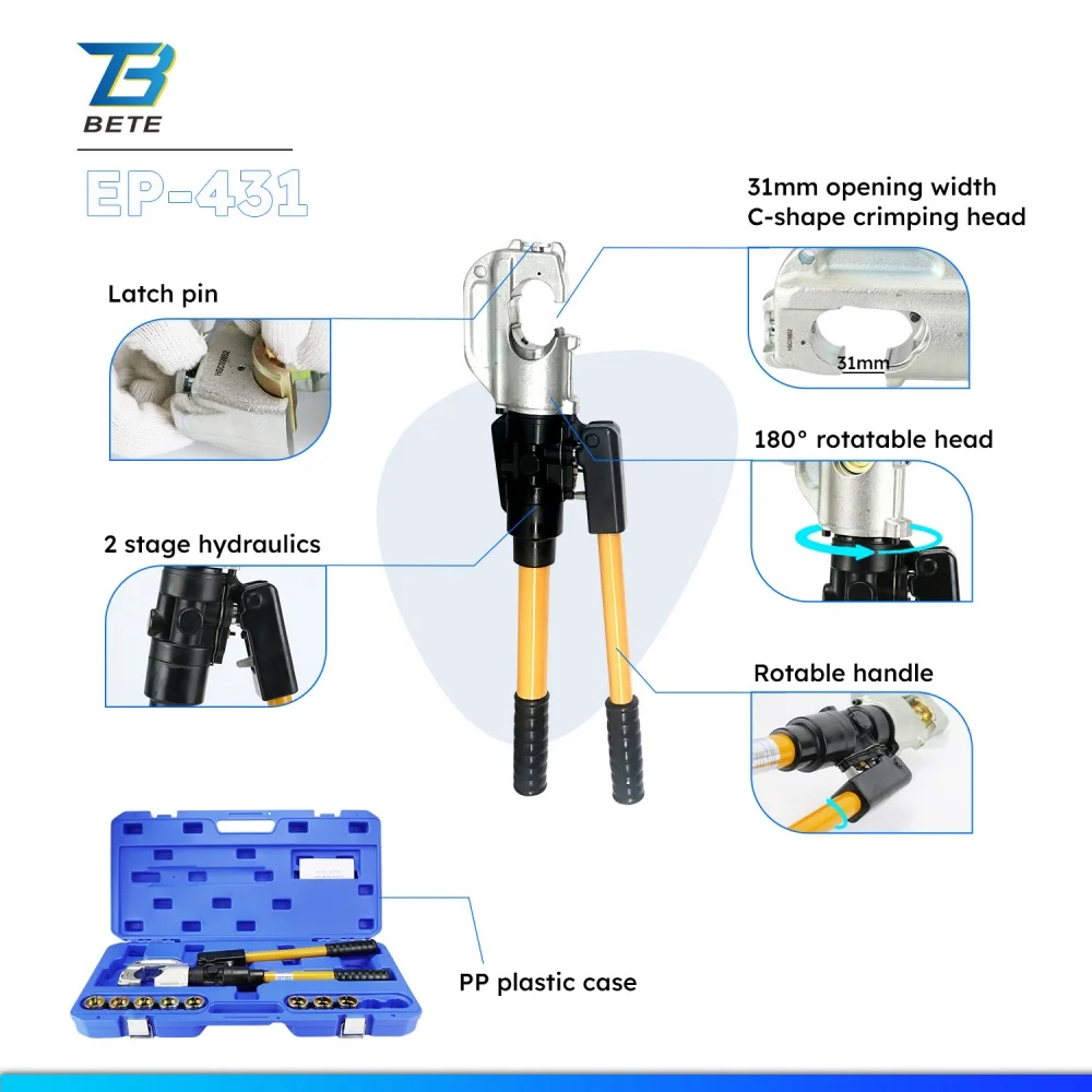 TLF EP-431 أداة العقص الهيدروليكية اليدوية 12ton للكابل حتى 300 مم 2 #4