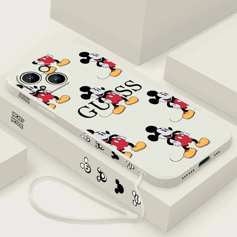 

Милый логотип с Микки Маусом для Samsung Galaxy A35 A40 41 42 50 51 52 53 54 55 60 70 71 72 73 56 36 Чехол для телефона с жидкой левой веревкой Funda