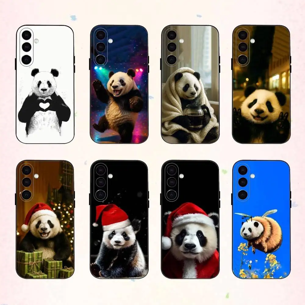 

F-Funny P-Pandas phone Case For Samsung Galaxy A73,A72,A71,A70,A53,A52,A51,Others Soft Black Shell