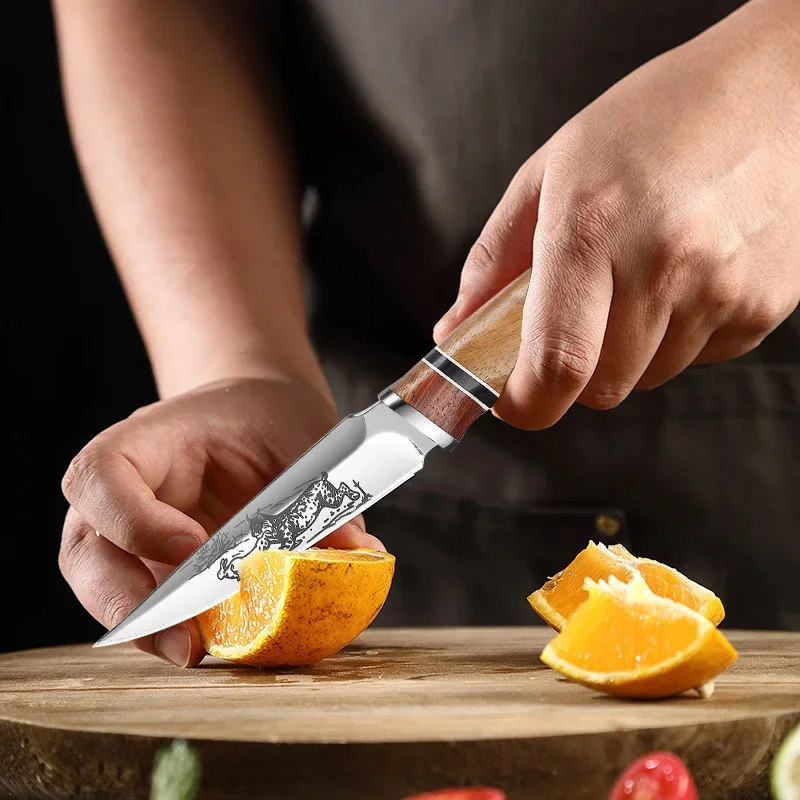 Barbecue Knife Boning Slicing Meat Fruit Vegetables Utility Butcher Boning Knife Wooden Handle Hand Forged Blade Kitchen Knives