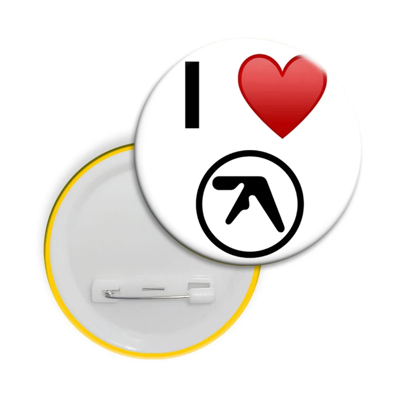 50mm Punk Aphex Twin Logo Enamel Pin Funny Hip Hop Rock Band Badge Creative Brooch Bag Clothes Accessories Fans Collection Gifts