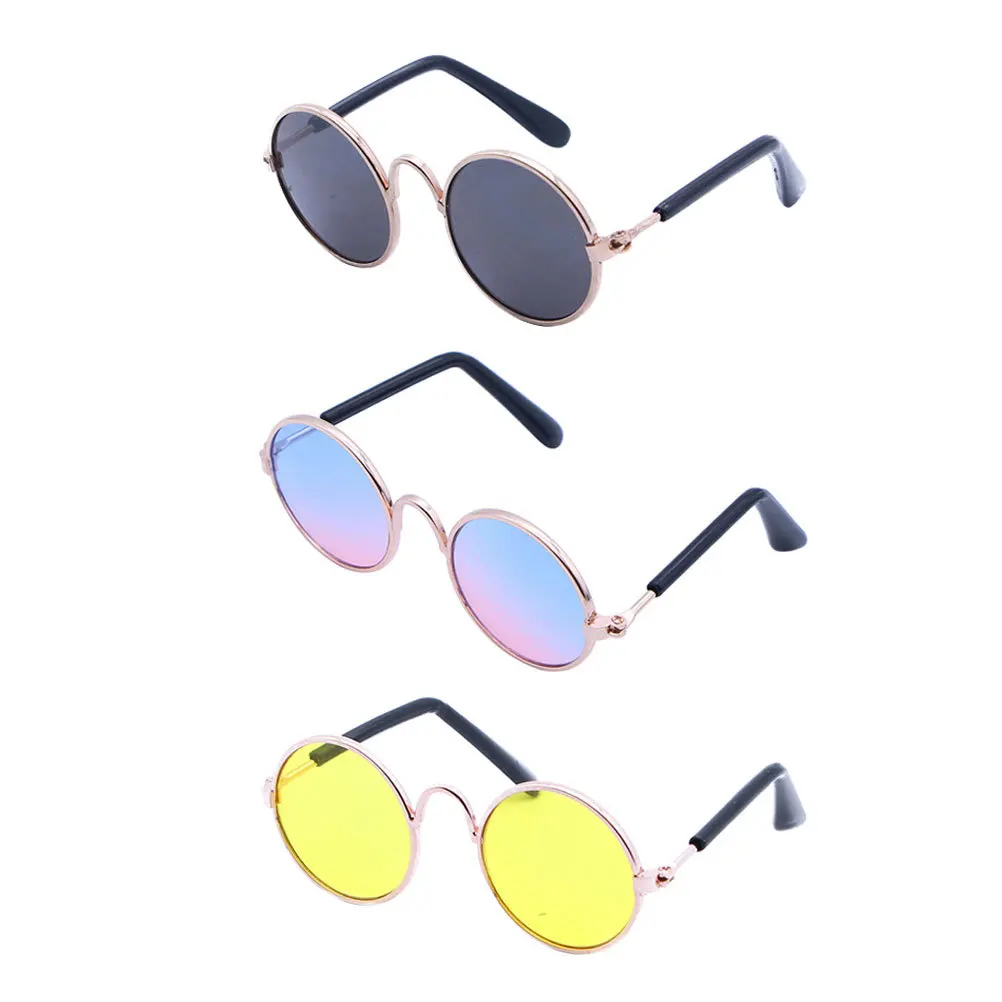 

3pcs Pet Glasses For Dogs Cats Stylish Vintage Dog Sunglasses Windproof Lightweight Party Photo Prop Decorative Eyewear Pet