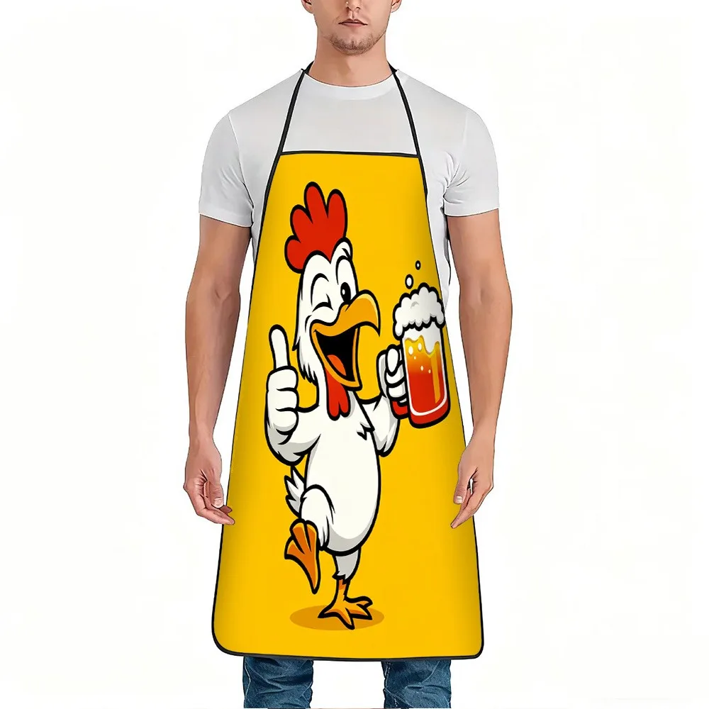 1pc Polyester Protective Apron With High-definition 2D Flat Printing Suitable For Various Scenarios Such As Home Cooking Baking