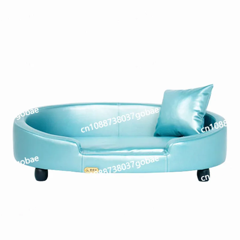 사계절용 면과 린넨 애완동물 침대, 변형 없이 탈부착 및 세탁 가능