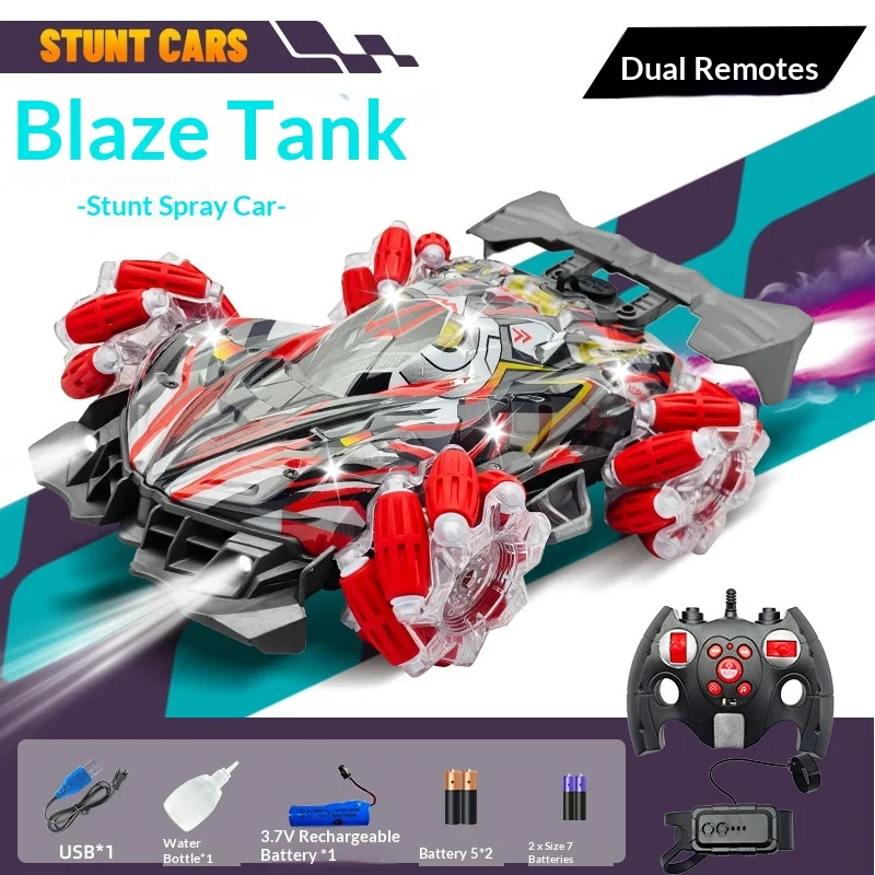 RC 스턴트카 4륜구동 스프레이 제스처 센싱 2.4G 무선 조종 자동차 LED 라이트 드리프트 스턴트 RC 자동차 남자아이 장난감