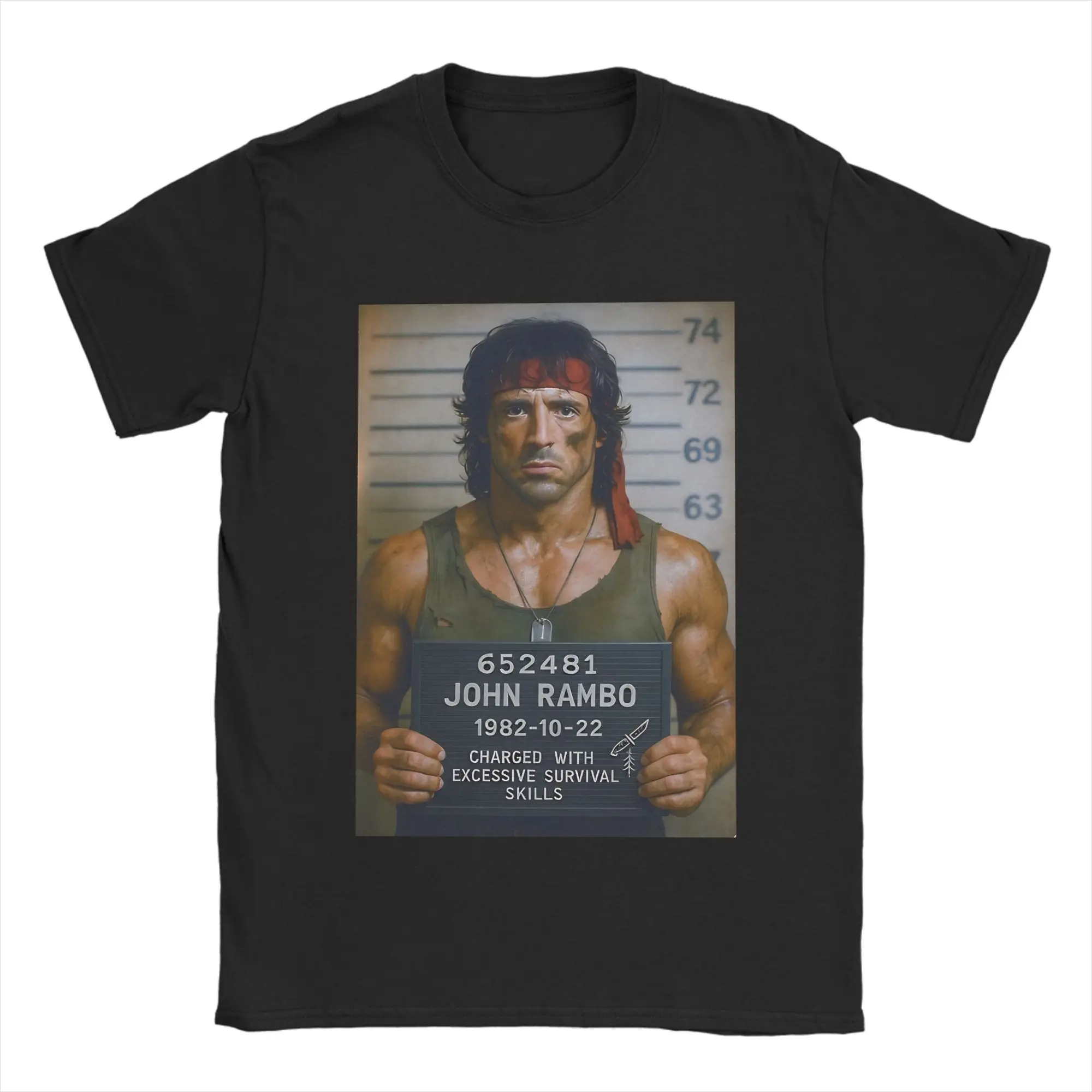 John Rambo  T Shirt Men Cotton Funny T-Shirt Crewneck  Tees Short Sleeve Clothing Printing