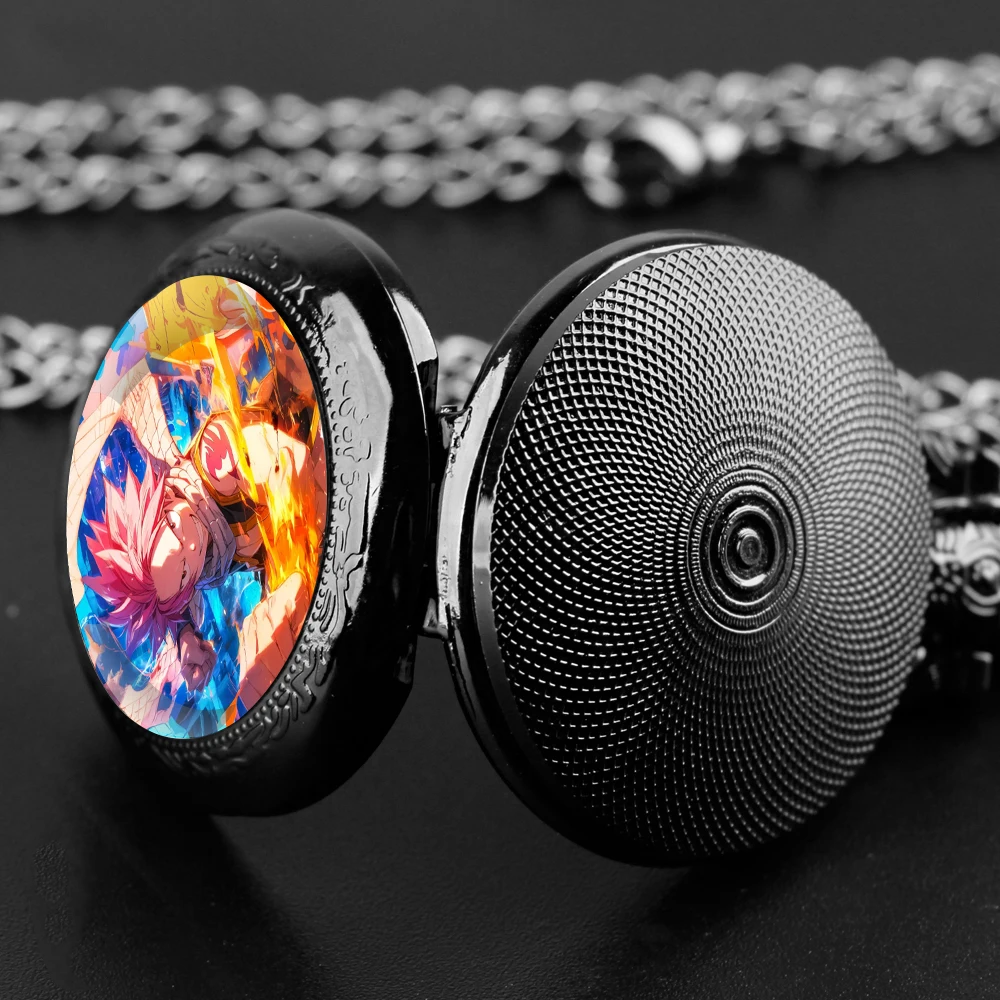 Reloj de bolsillo clásico con cúpula de cristal de Anime con collar de cadena, relojes con colgante de cuarzo Vintage, regalo para hombres y mujeres