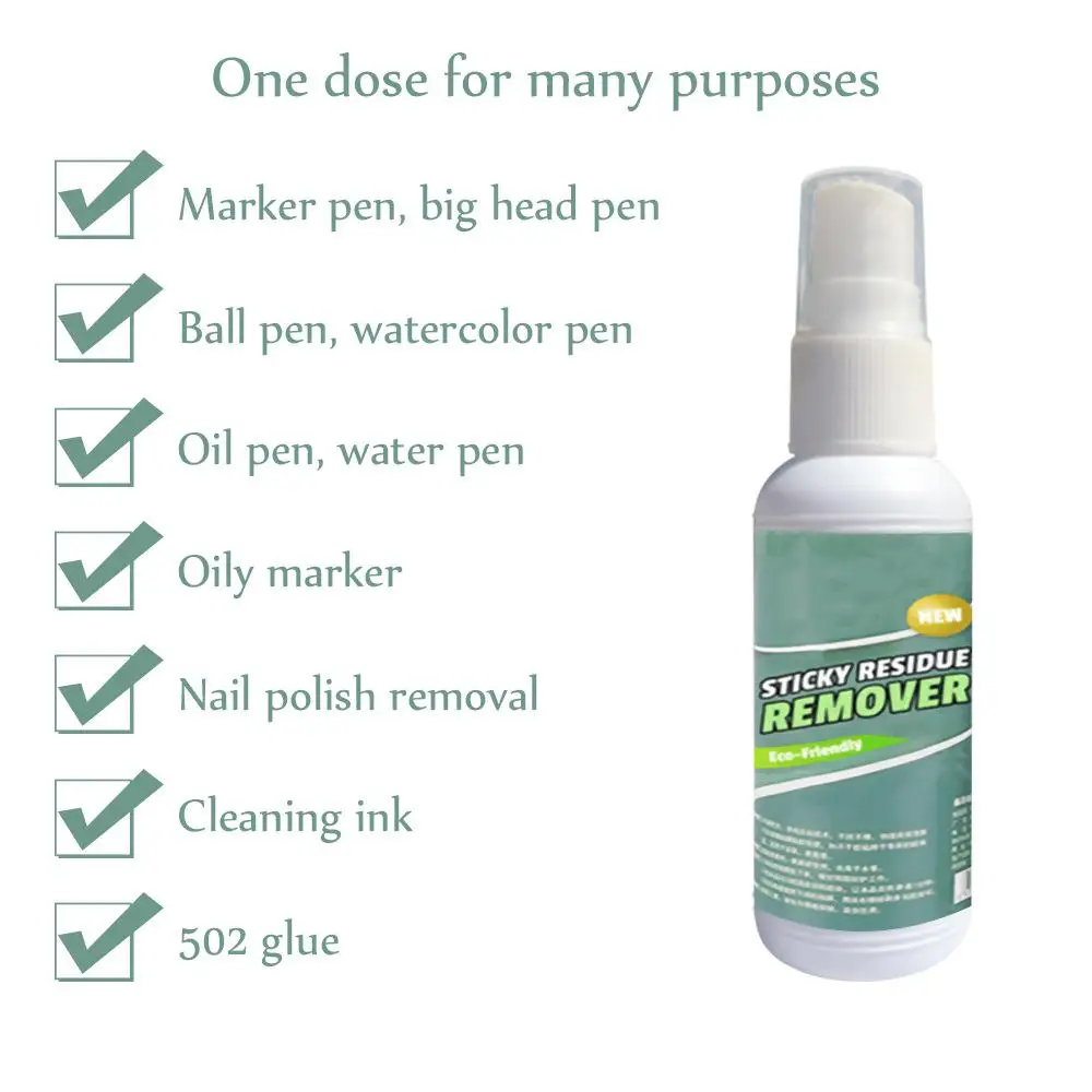 Quick And Easy Sticker Remover Sticky Residue Remover Wall Sticker Glue Removal Car Glass Label Cleaner Adhesive Glue Spray