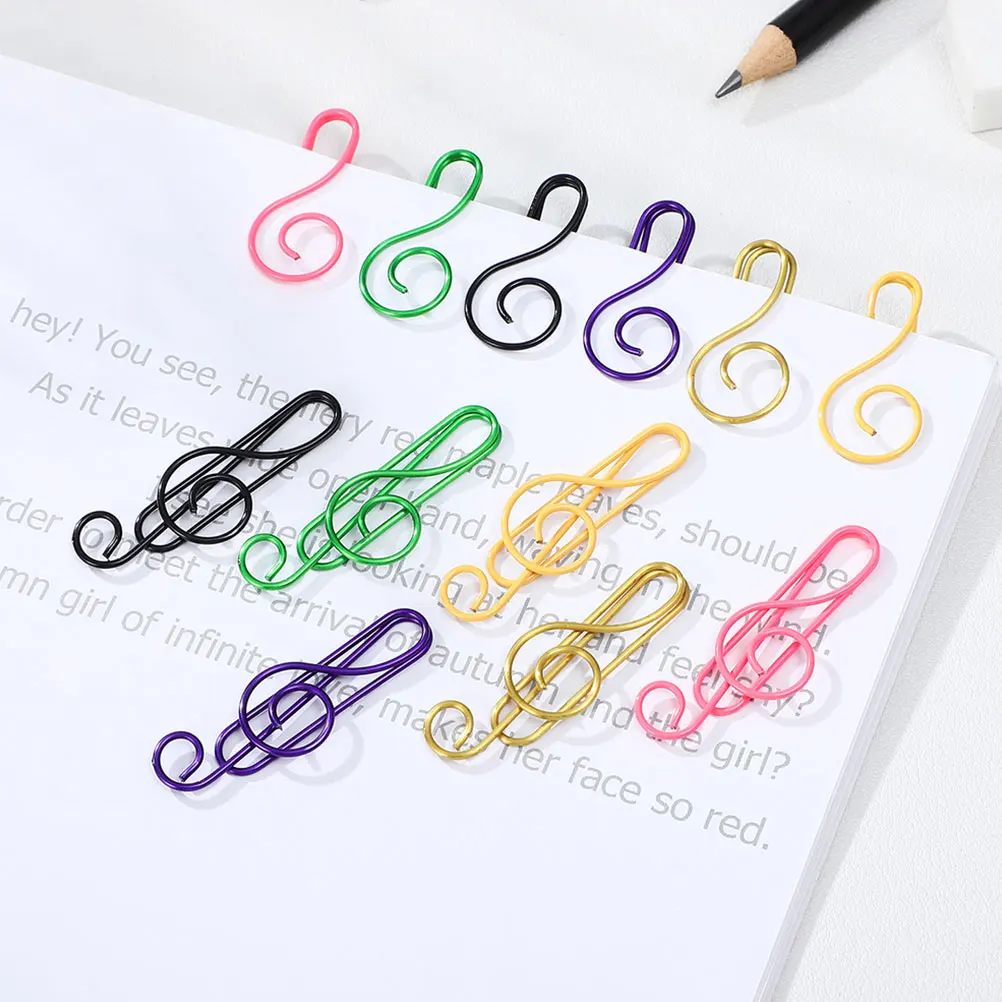 

100 Pcs Musical Note Paper Clips Iron Small Office Supplies Decorative File ganizer Creative Metal Document Clamps