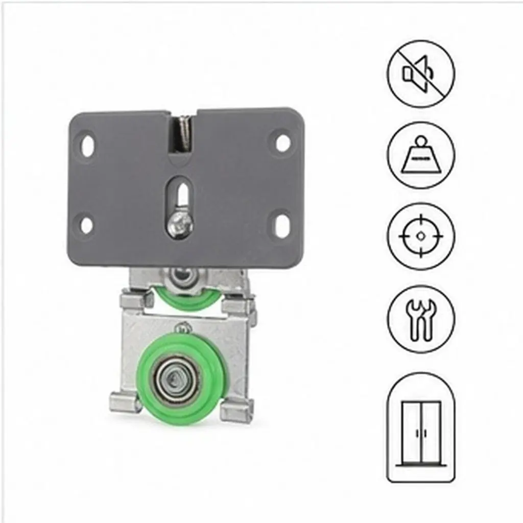 2Pcs Wardrobe Sliding Door Rollers Ultra-Quiet Heavy Duty Silent Closet Door Replacement Kit Smooth Rolling Track Hardware