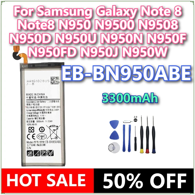 

Brand New EB-BN950ABE 3300mAh Battery For Samsung Galaxy Note 8 Note8 N950 N9500 N9508 N950D N950U N950N N950F N950FD + tools