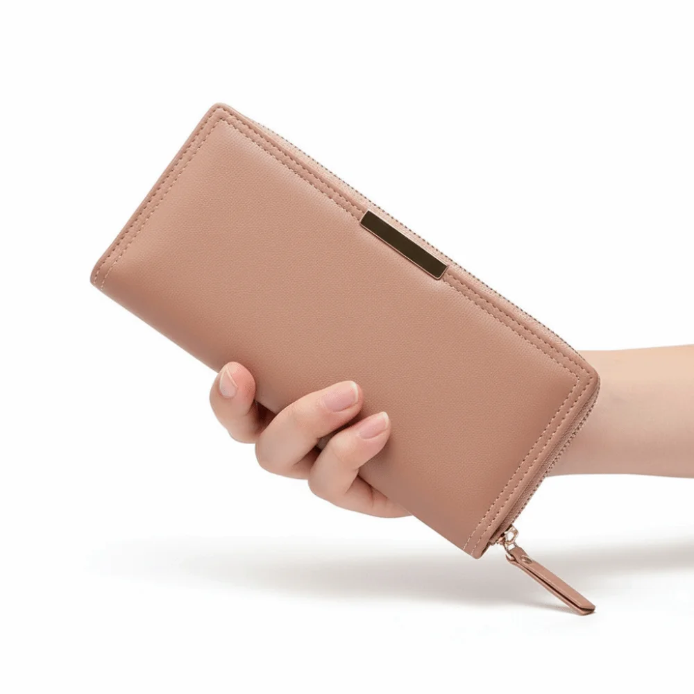 Cartera larga portátil de estilo coreano, tarjetero de cuero PU multifunción, tarjetero con múltiples ranuras, bolsa para monedas, bolsa de almacenamiento de tarjetas