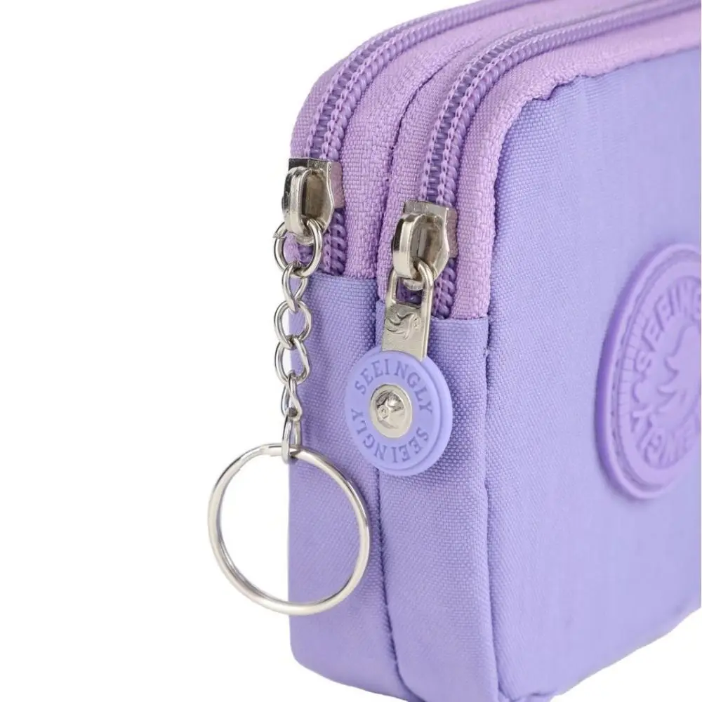 À prova d'água Canvas Coin Purse com chaveiro, titular do cartão de crédito, Wear-Resistant Wallet, Masculino e Feminino, saco de dinheiro portátil