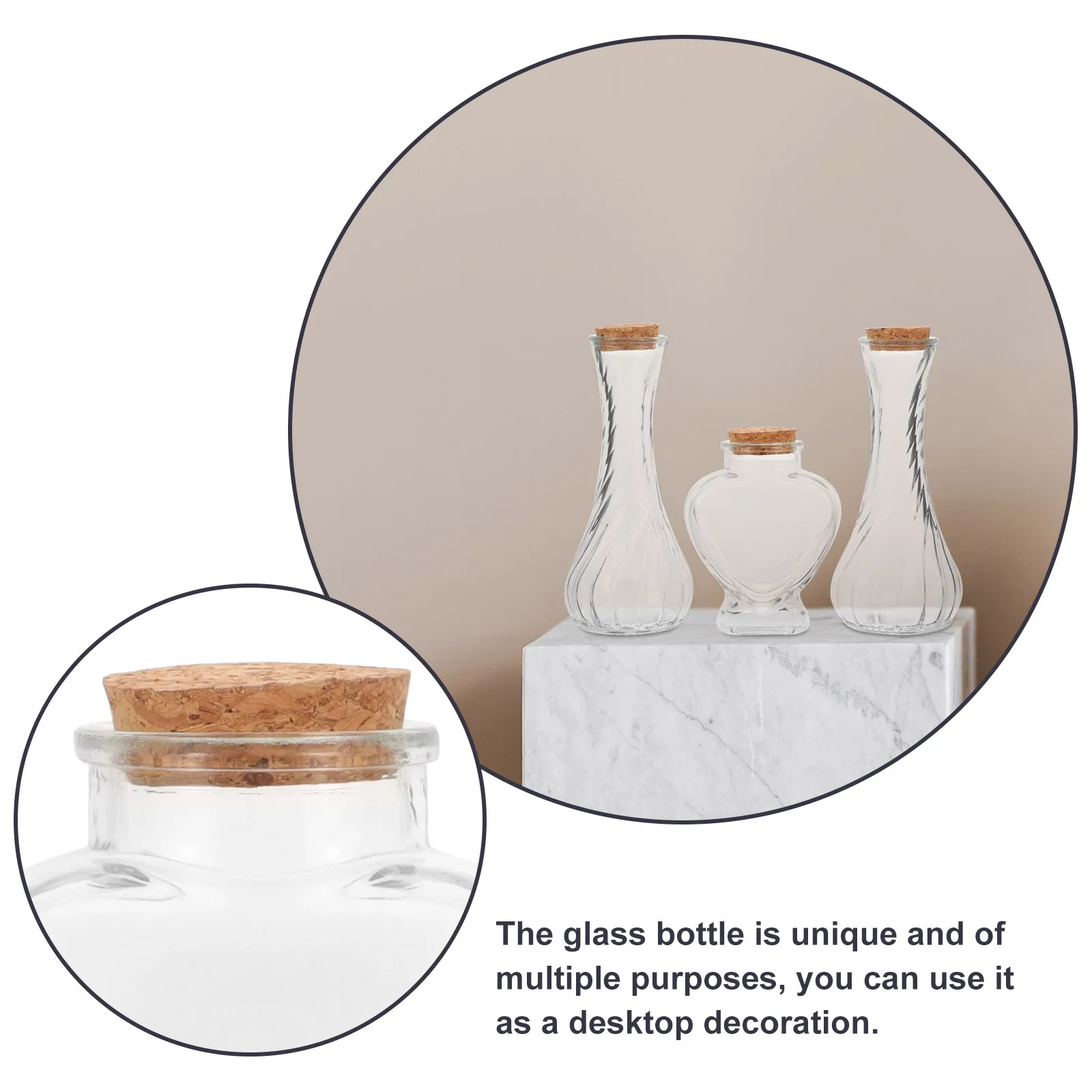 

3Pcs Wishing Bottle Glass Drift Bottle Set Perfect for Wedding Sand Ceremony Candy Decoration DIY Craft Storage