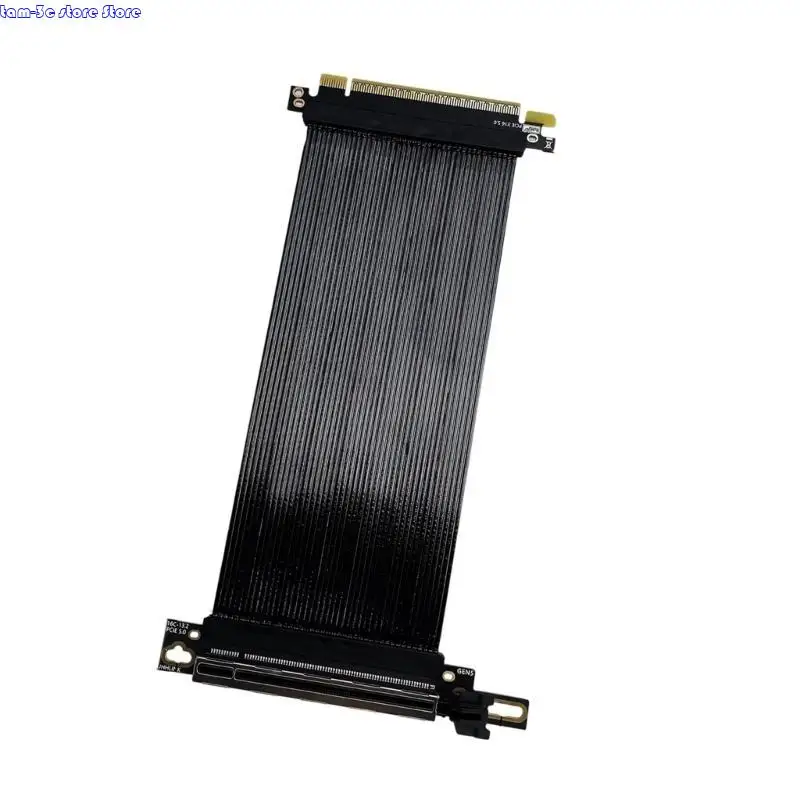 

D0UA Thin Flat PCIe 5.0 X16 Silver Plateds Cable 90 Degree Design Vertical GPU Mounting Two Grounding Structure