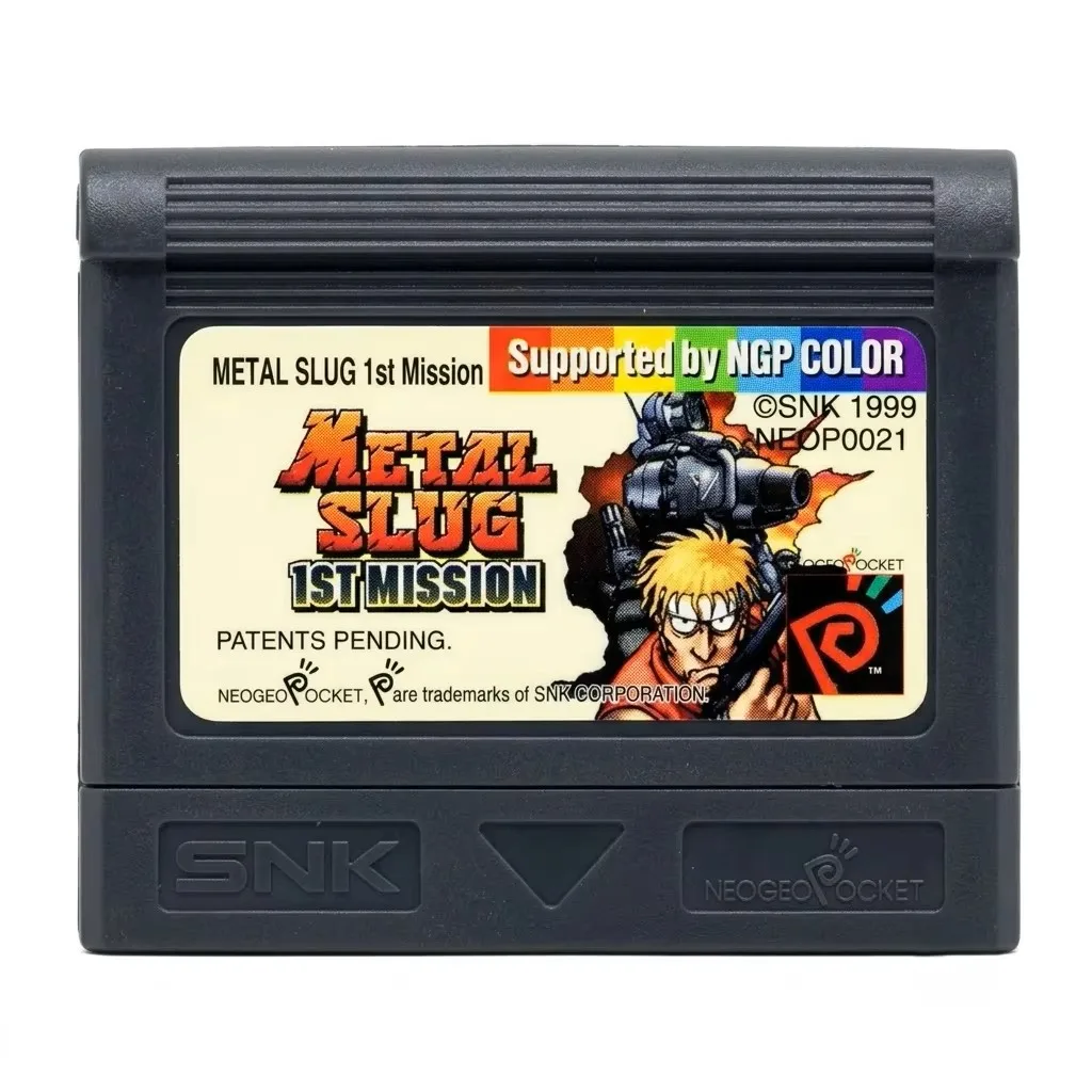 Custom Game Cartridge for NGPC, Pocket & Color - [ Metal Slug 1st Mission ] - Dual Language Support (JP/EN) -High Compatibility
