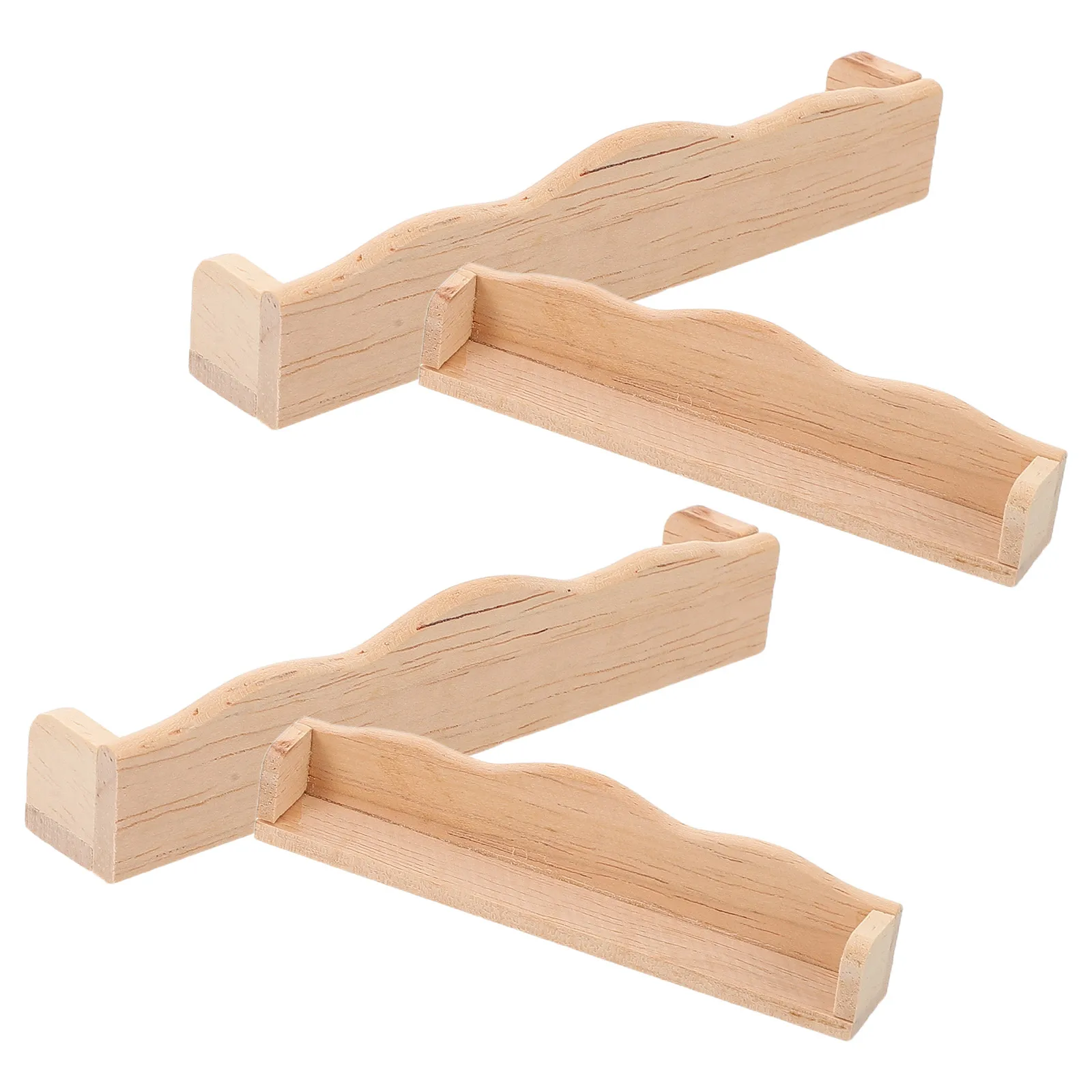 4 個ドールハウスミニ家具本棚子供用ミニチュアディスプレイ木製食器棚子供