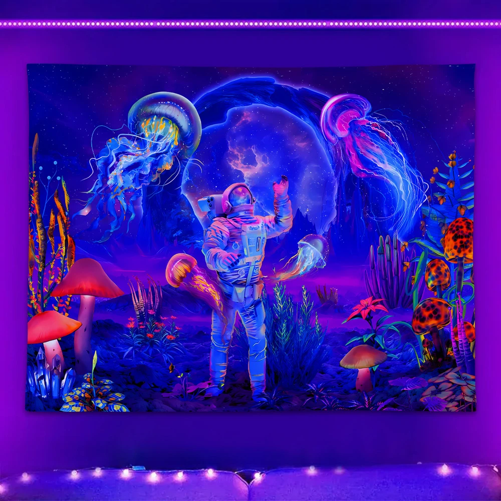 VIKAMA Psychedelic Monster Mushroom Tapestry Wall Hanging, 6 Designs, Wall Decor for Bedroom Living Room Dorm