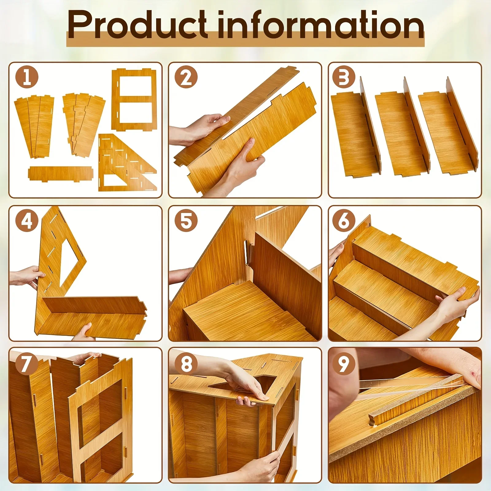 Four-tier Wooden Stepped Display Rack, Stepped Display Stand for Wooden Craft Exhibitions and Wooden Collectible Displays