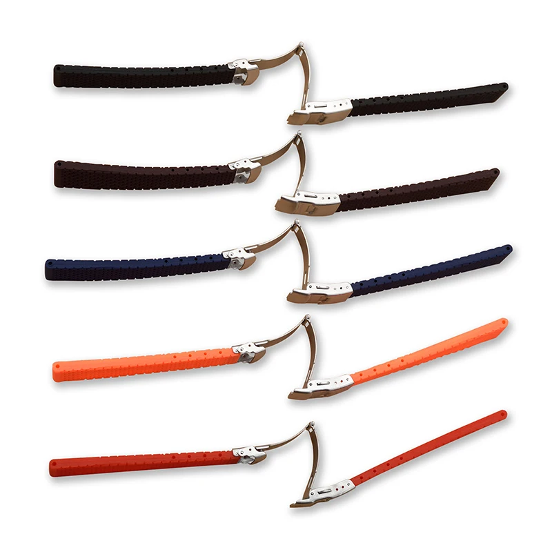 Pulseira de silicone com buck dobrável, cinto de relógio de substituição, acessórios adequados para Oris MONTBLANC TAG Heuer, 18mm, 20mm, 22mm, 24mm