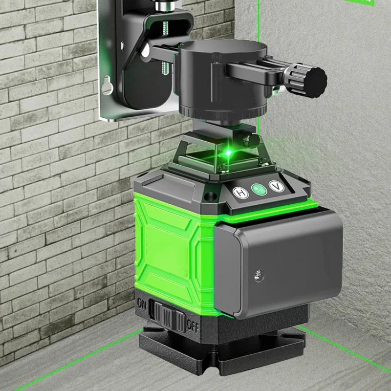 Livello laser 4D a 16 linee con linea verde autolivellante orizzontale e verticale a 360 gradi super potente per una misurazione accurata