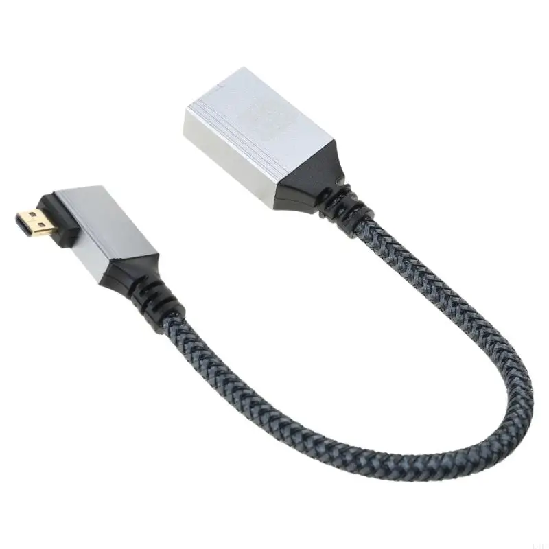 L41F Женский до мужского кабеля видеокарты 4K60H 90Degree Elbow 3840x2160p Прозрачная и быстрая скорость для проектора, экрана