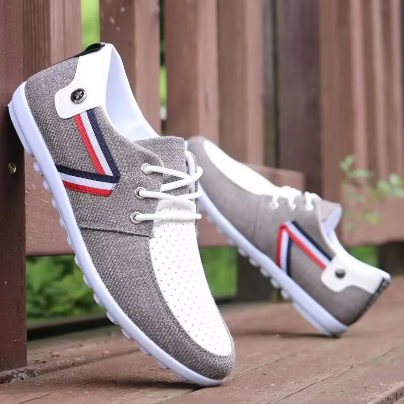 Men's Casual Shoes Casual Shoes Italian Breathable Canvas Shoes Men's Driving Shoes 2025 New Flat Shoes Zapatos De Hombre