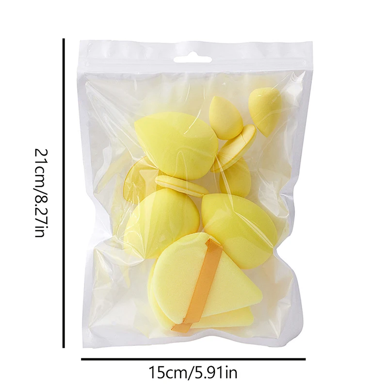Set di 12 spugne per trucco multiuso in velluto Triangolo Puff Viso Bignè per dita Mini spugna Uovo Fondotinta liquido Strumenti Make Up