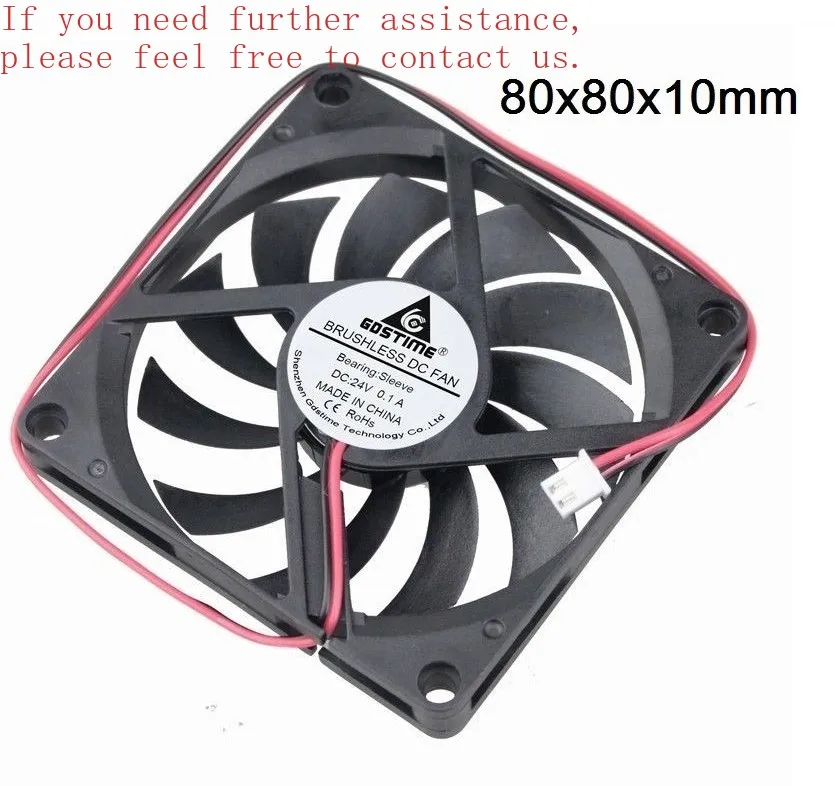

Для нового DC 24 В 80 мм 2-контактный 11-лопастной 80x80x10 мм бесщеточный корпус охлаждения, вентилятор 8 см 8010S-