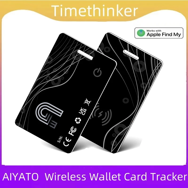 Ultra-thin Wireless Charging Wallet Card Bluetooth GPS Tracker Smart Tag Work with Apple Find My Location Wallet Finder for IOS