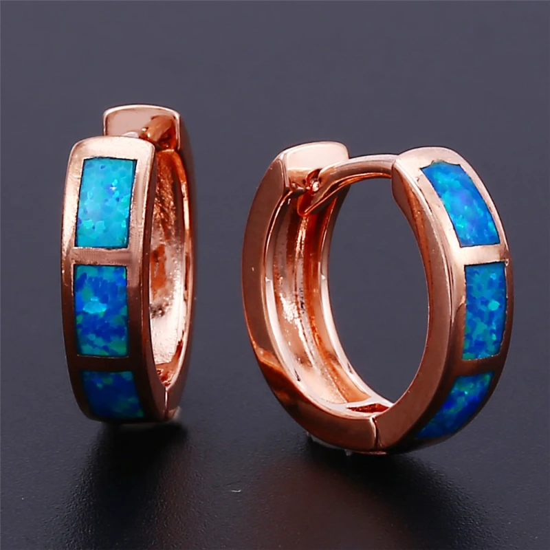 High-end Light Luxury Style Geometric Australian Treasure Multi-color Ear Buckle Women's Temperament Versatile Small Accessory